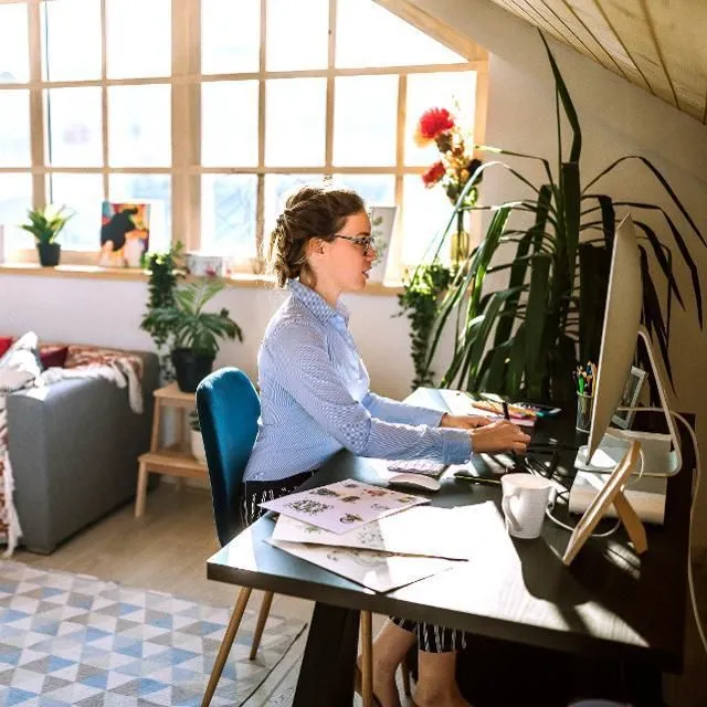 Remote worker taking a brief screen break